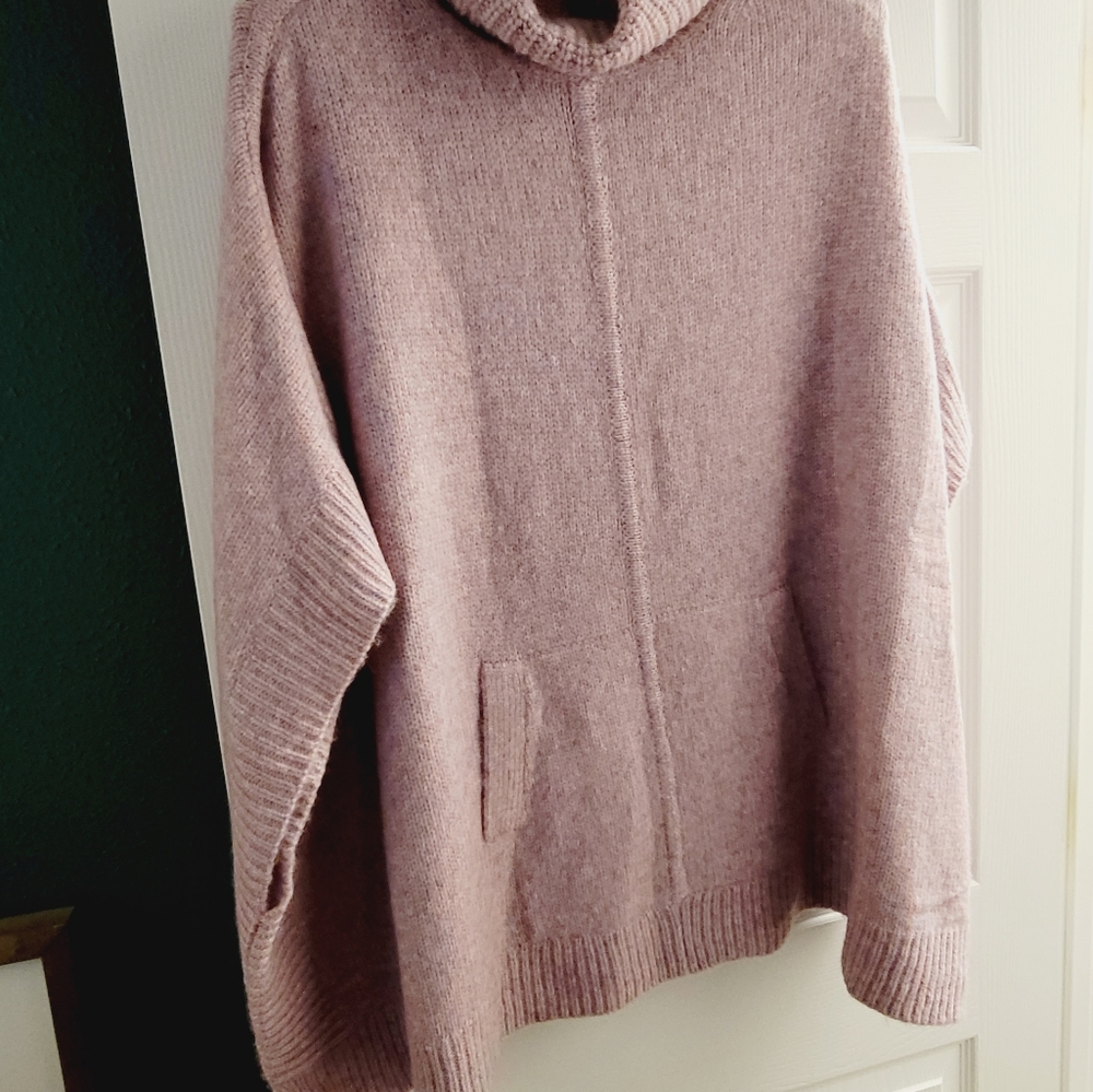 J. Crew pink/lavender poncho sweater